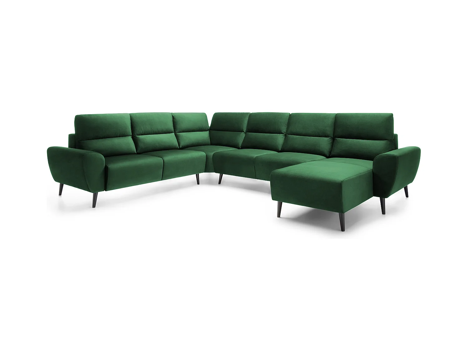 Narożnik BOSCO U, tkanina Monolith, wolnostojący, regulowane zagłówki, family, 340x270x98cm, zielony