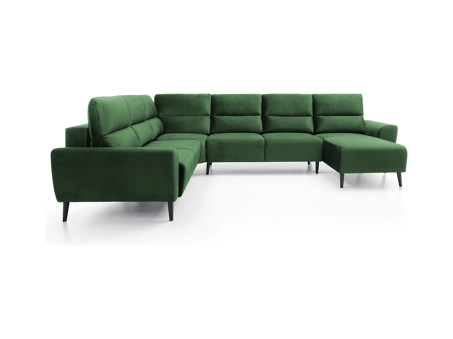 Narożnik BOSCO U, tkanina Monolith, wolnostojący, regulowane zagłówki, family, 340x270x98cm, zielony