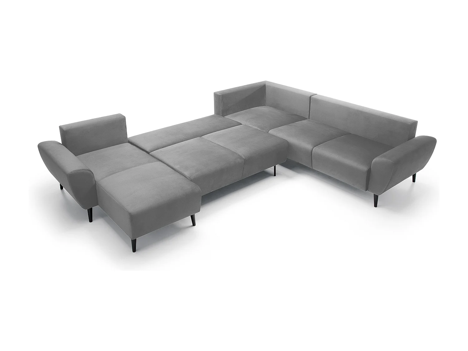 Polster-Ecksofa BOSCO U-Form, Monolith-Stoff, Freistehend, mit verstellbaren Kopfstützen, Sofa für Familien, Größe: 340x270x98cm, Farbe: Esche