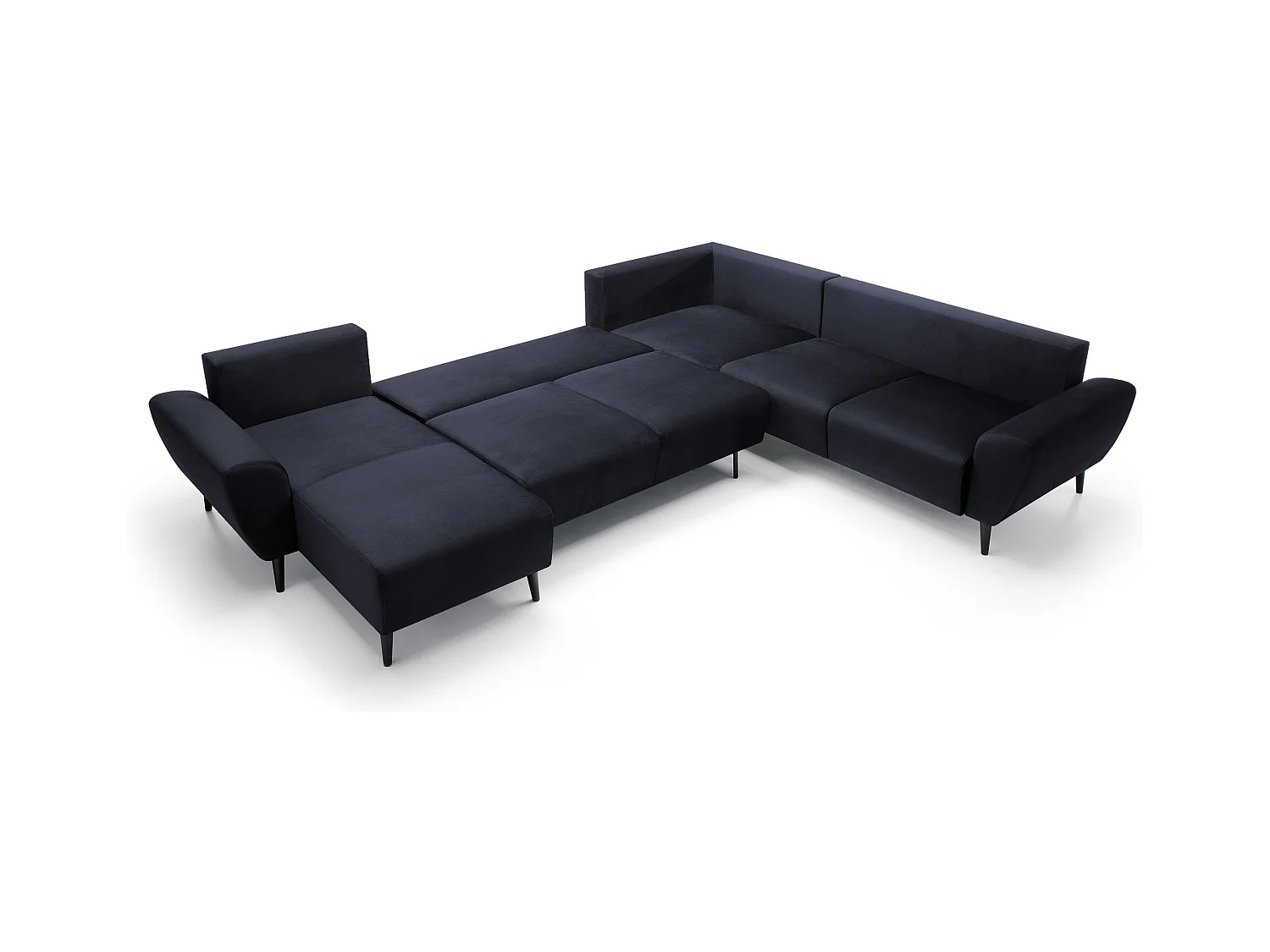 Narożnik BOSCO U, tkanina Monolith, wolnostojący, regulowane zagłówki, family, 340x270x98cm, antracytowy