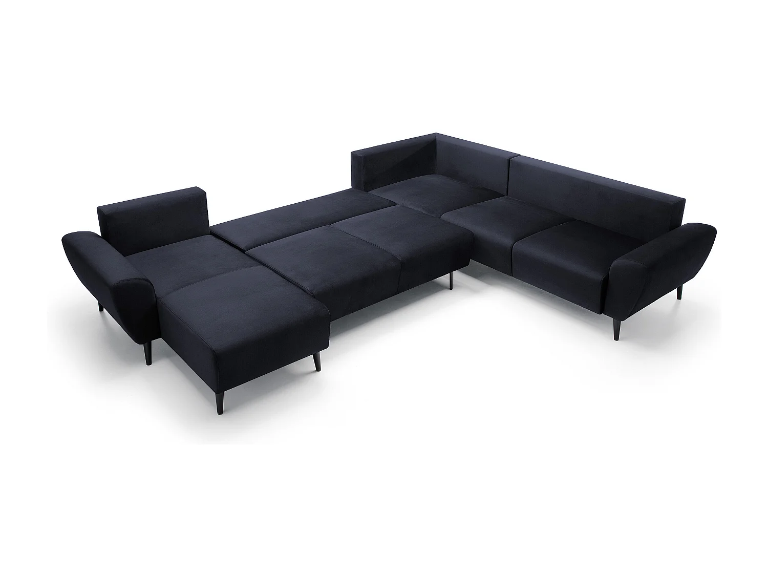 Canapé d'angle BOSCO en U, tissu Monolith, autoportant, appuie-têtes réglables, 340x270x98cm, Anthracite