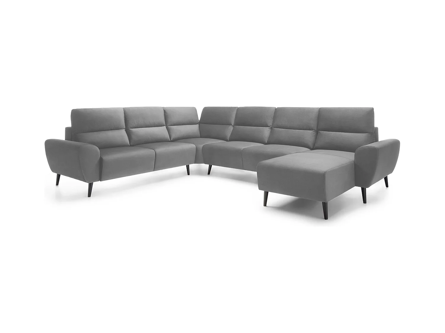 Narożnik BOSCO U, tkanina Monolith, wolnostojący, regulowane zagłówki, family, 340x270x98cm, kolor popielaty