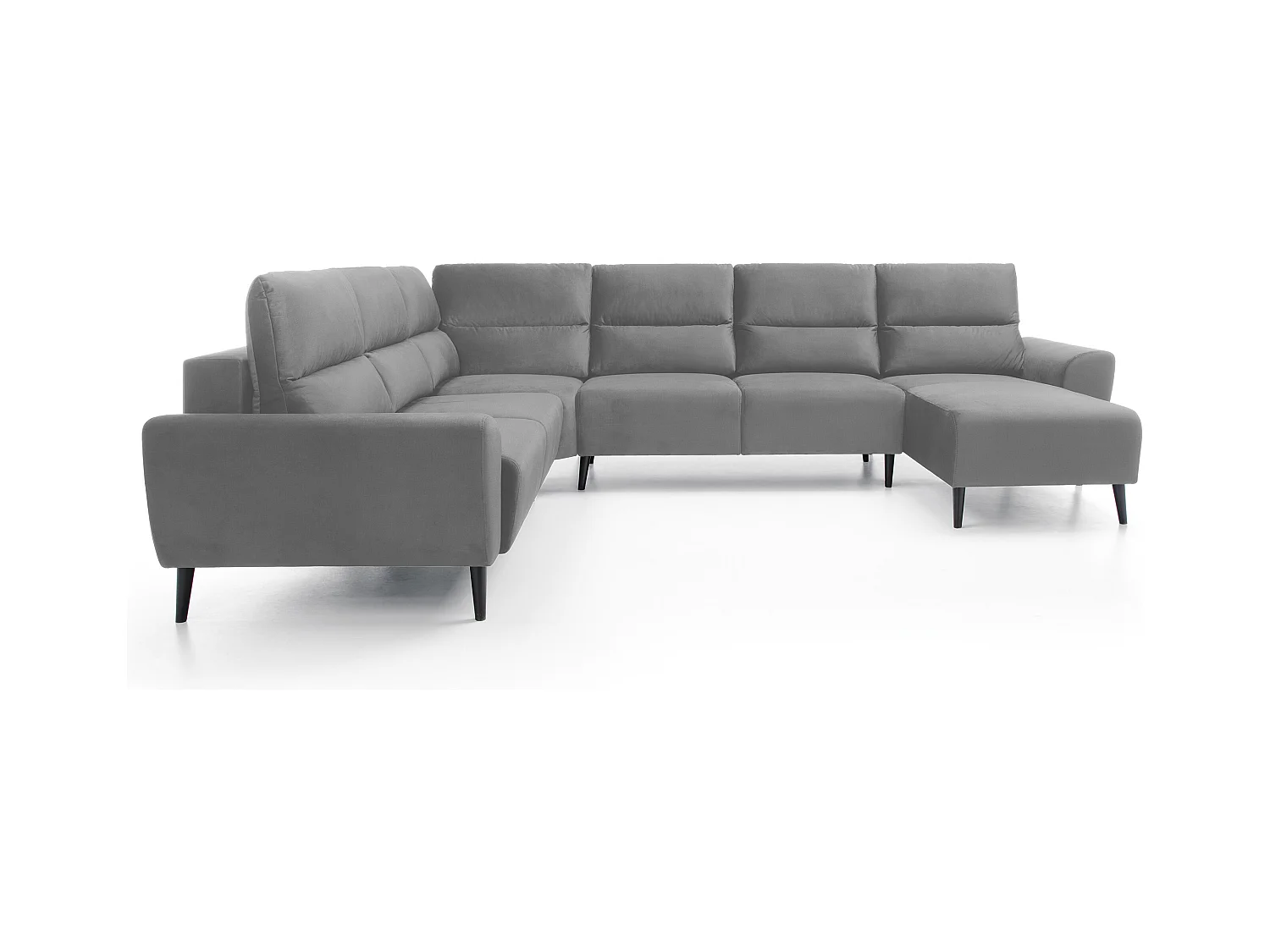 Narożnik BOSCO U, tkanina Monolith, wolnostojący, regulowane zagłówki, family, 340x270x98cm, kolor popielaty