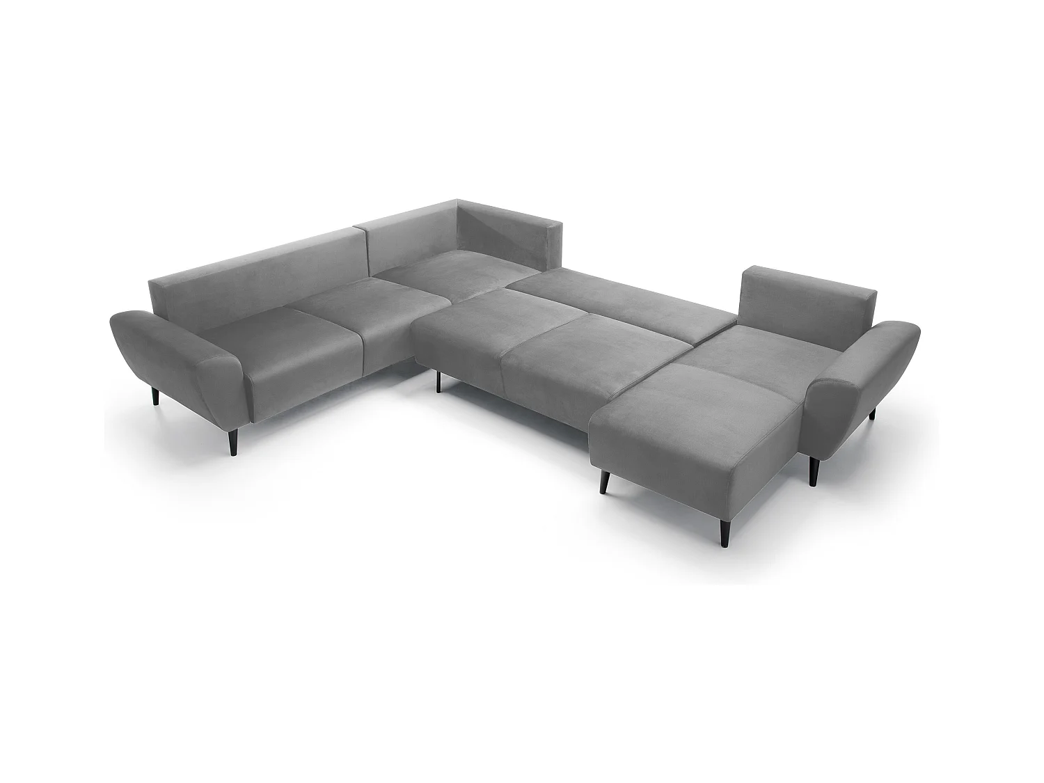 Narożnik BOSCO U, tkanina Monolith, wolnostojący, regulowane zagłówki, family, 340x270x98cm, kolor popielaty