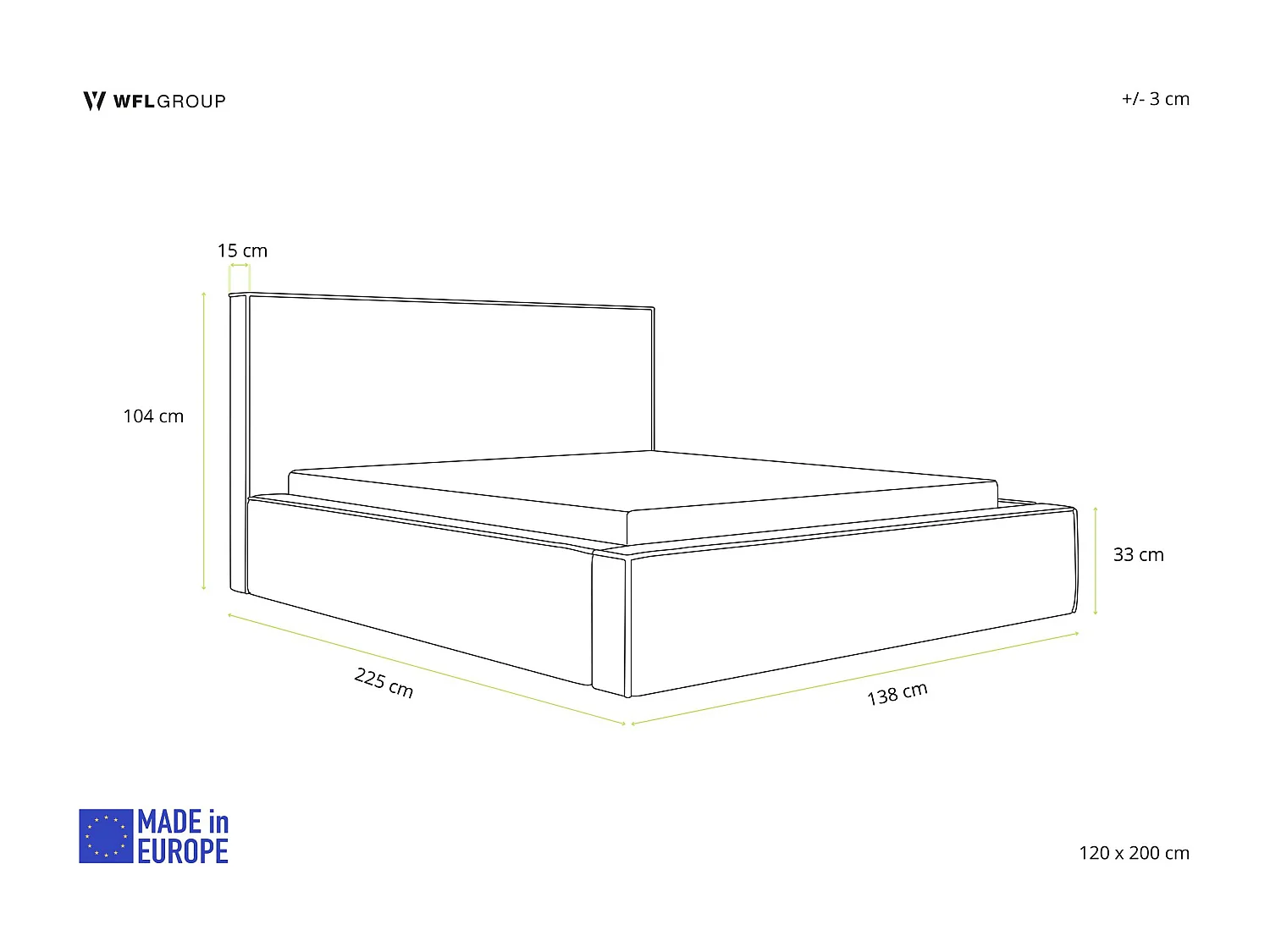 Polsterbett 120x200 – Bettkasten mit Lattenrost – Bouclé oder Samt Weiß – Hohes Kopfteil – Bettgestell ohne Matratze – Terra – Modernes Doppelbett – Creme