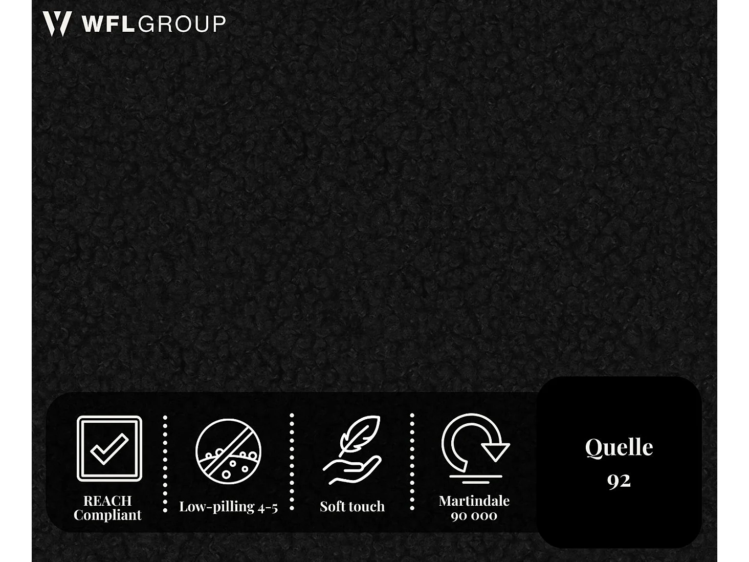 Polsterbett 180x200 – Bettkasten mit Lattenrost – Bouclé oder Samt Schwarz – Hohes Kopfteil – Bettgestell ohne Matratze – Terra – Modernes Doppelbett