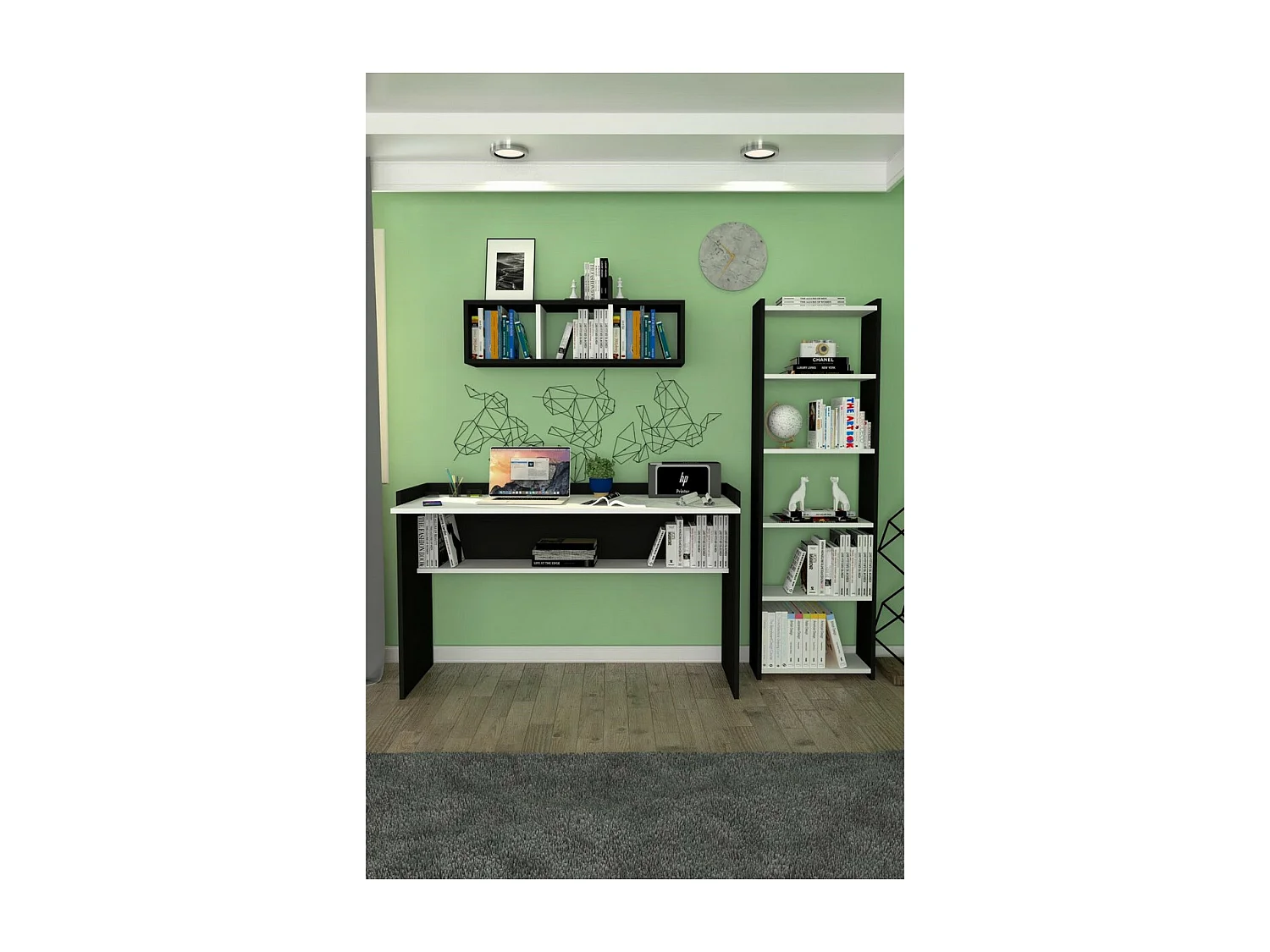 Bureau Moderne Benjamin, Blanc, 50x118x80 cm, Epikasa