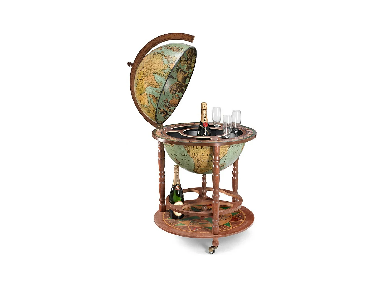 Bar Tafelglobe Calipso, Groen, 60x60x98 cm, Zoffoli