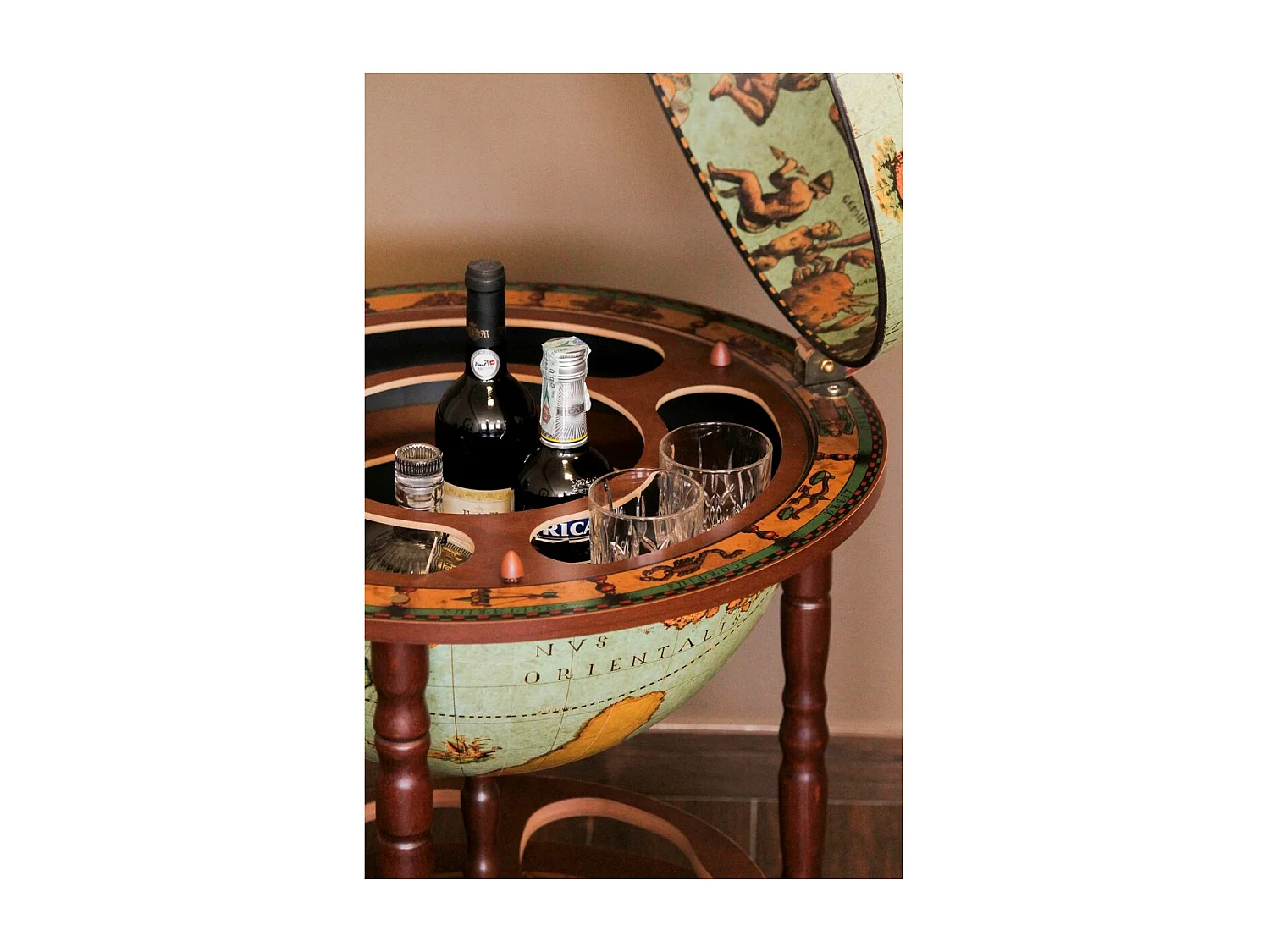 Meuble de Bar Globe Calipso, Vert, 60x60x98 cm, Zoffoli