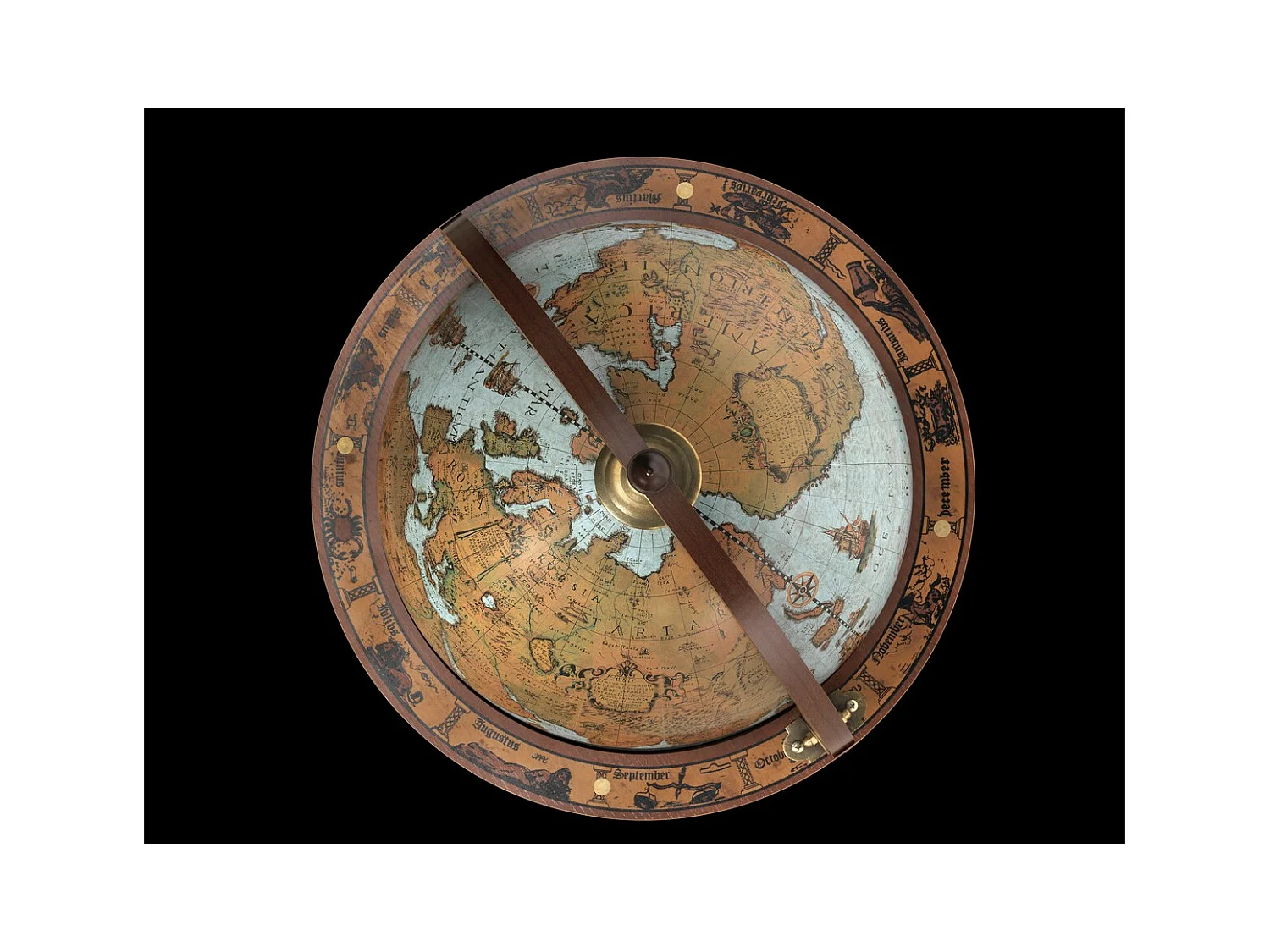 Bar Tafelglobe Minerva, Blauw, 50x50x93 cm, Zoffoli