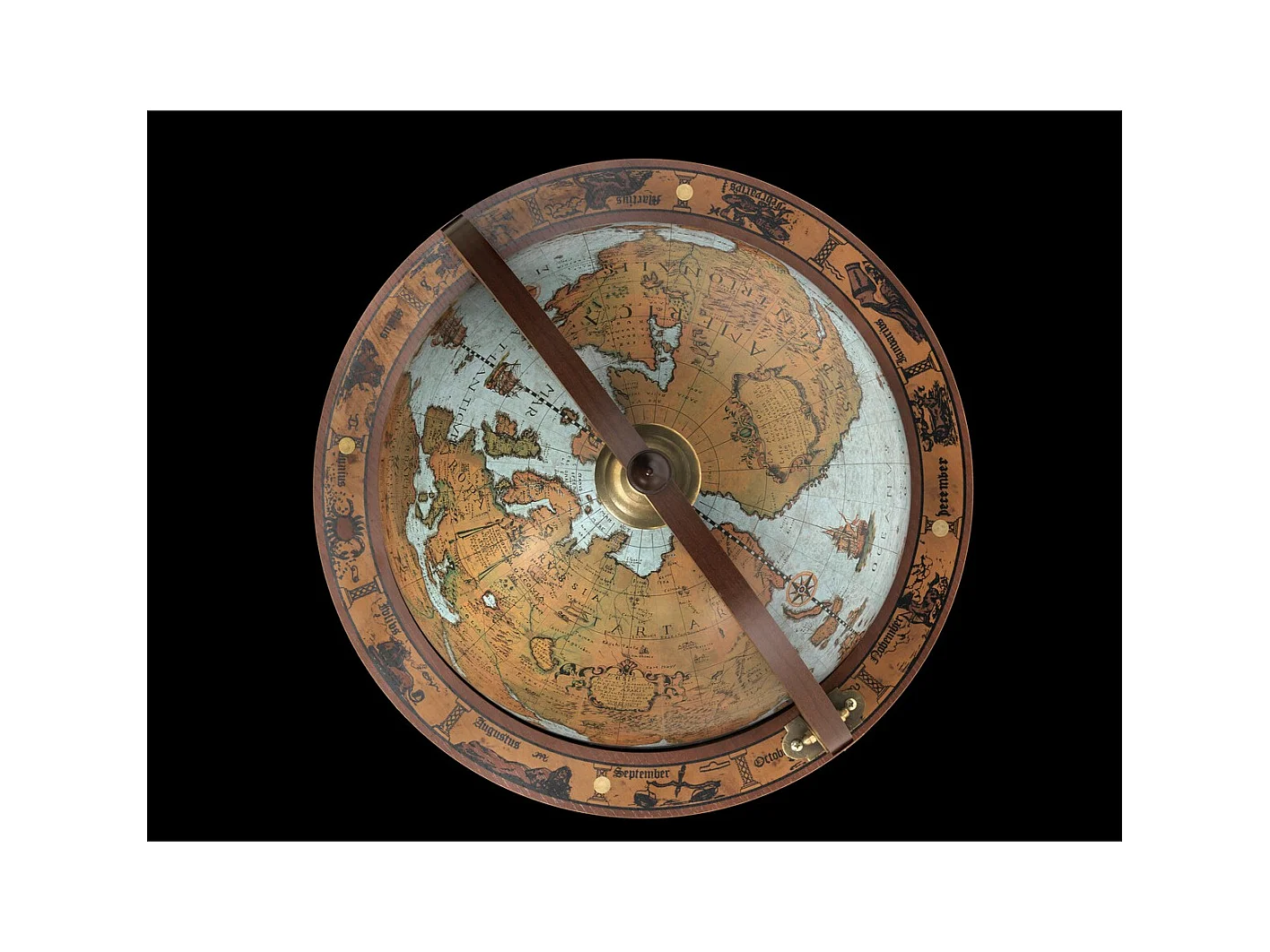 Bar Tafelglobe Minerva, Blauw, 50x50x93 cm, Zoffoli