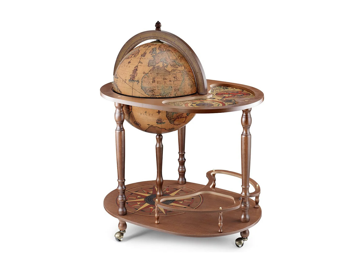 Globo de Mesa de Bar Giasone, Castanho, 73x53x93 cm, Zoffoli