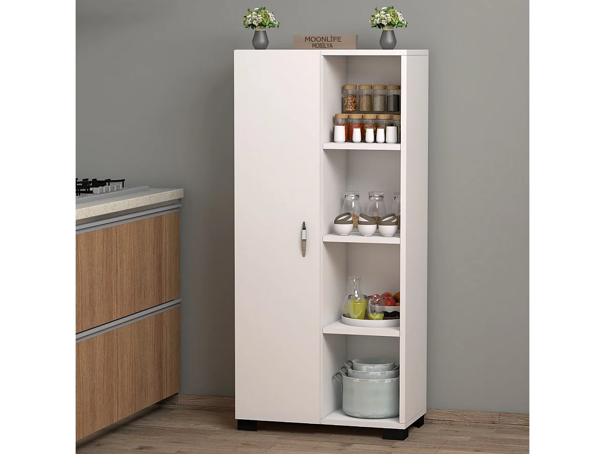 Armario Lina, Blanco, 32x58x127 cm, Epikasa