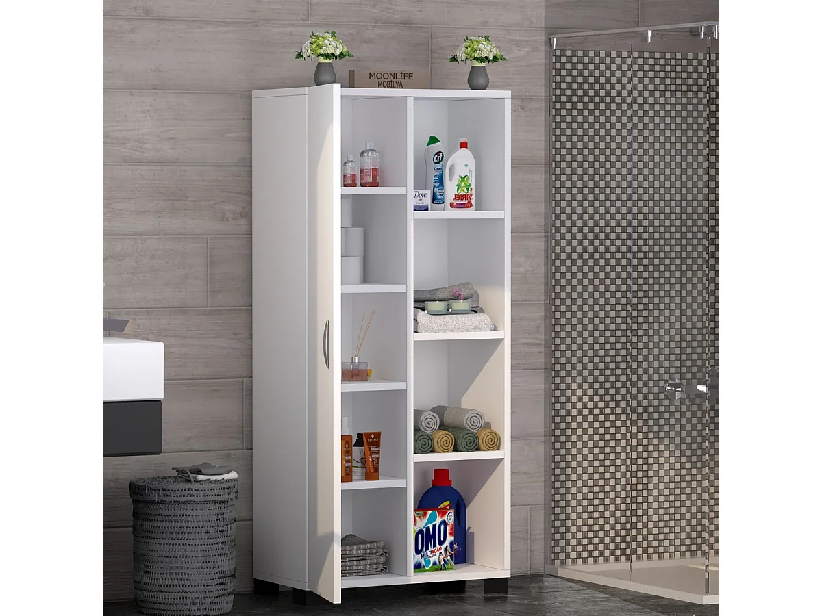 Armario Lina, Blanco, 32x58x127 cm, Epikasa