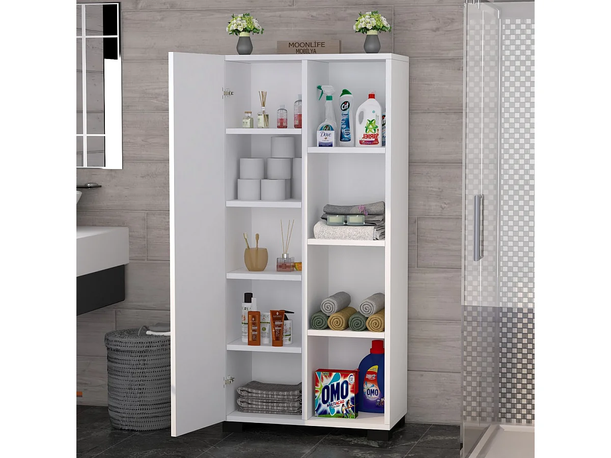 Armario Lina, Blanco, 32x58x127 cm, Epikasa