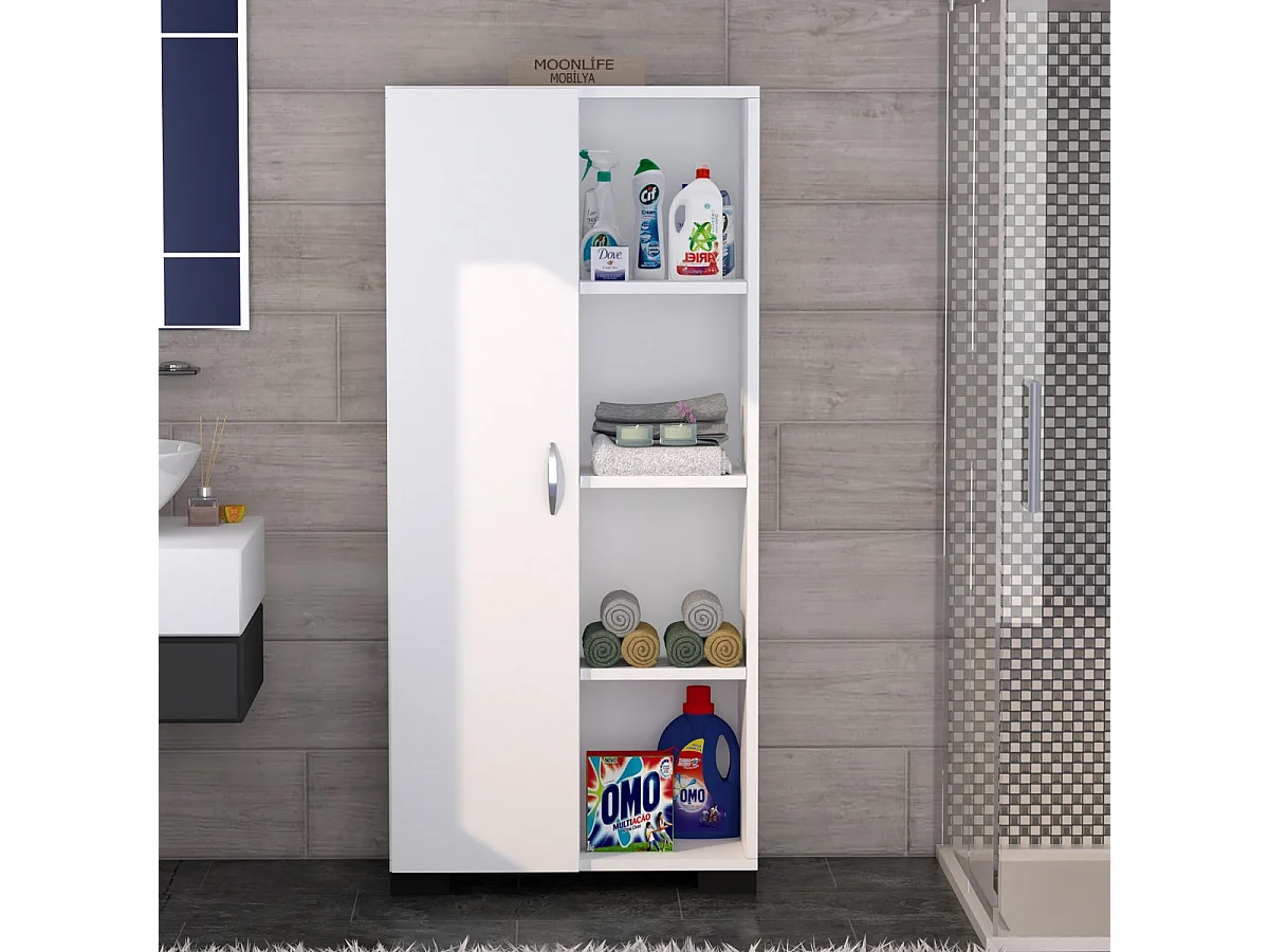 Armario Lina, Blanco, 32x58x127 cm, Epikasa