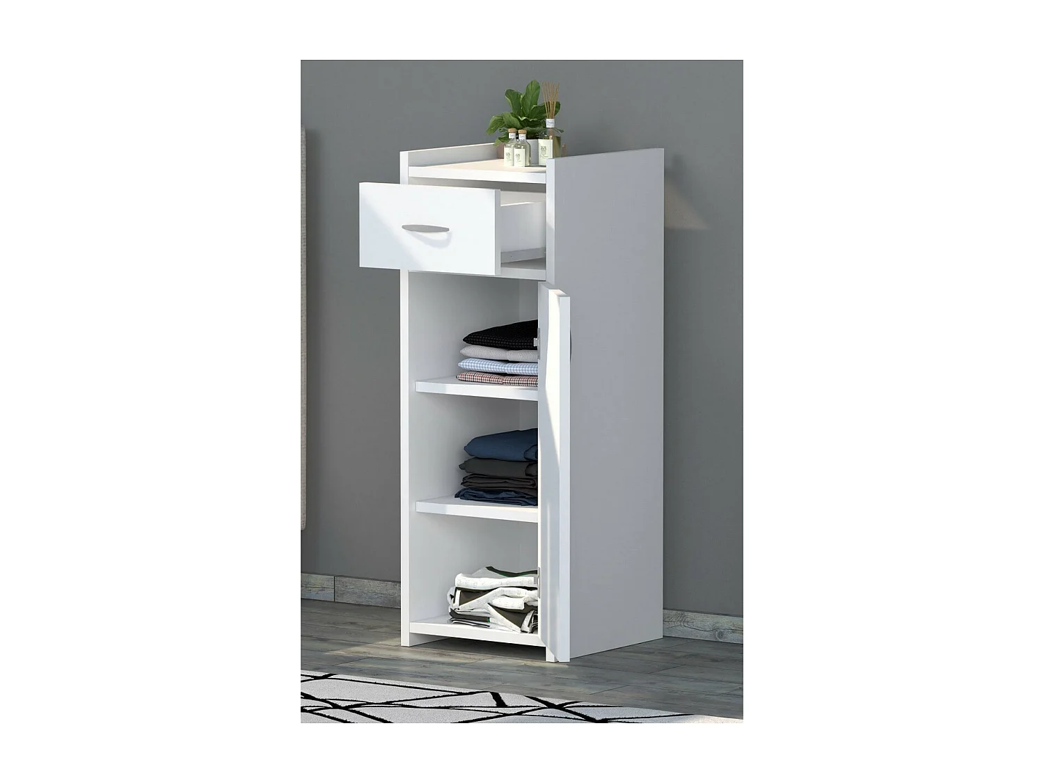 Roupeiro Marie, Branco, 35x34x90 cm, Epikasa