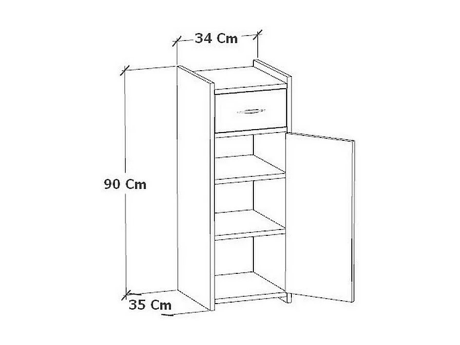Roupeiro Marie, Branco, 35x34x90 cm, Epikasa