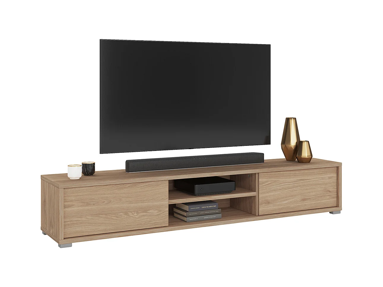 Meuble TV mural 2 portes 180 cm Idra Bois