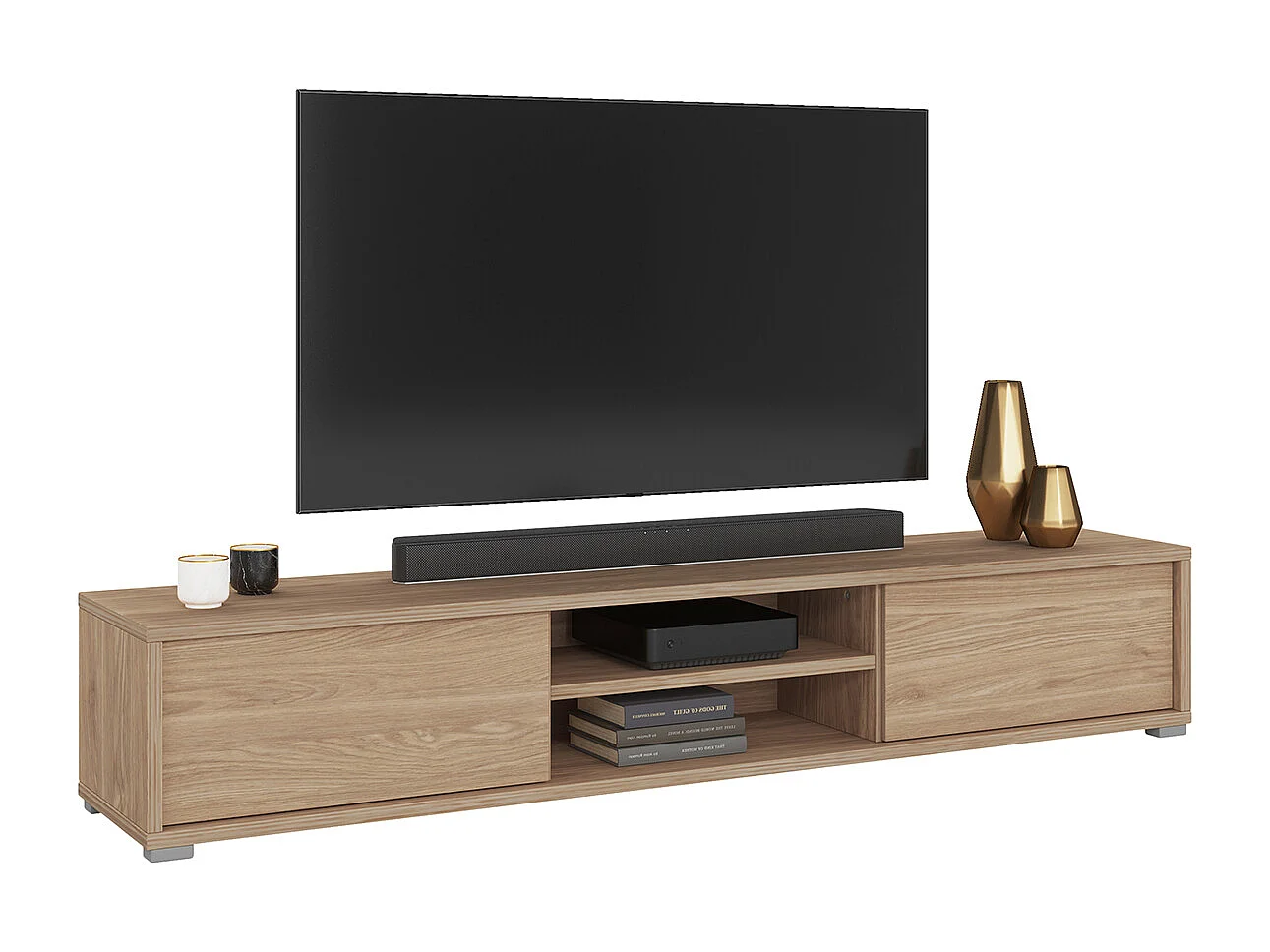 Meuble TV mural 2 portes 180 cm Idra Bois