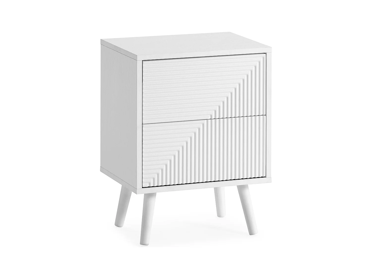 Table de chevet Telmo 2 tiroirs couleur Blanc