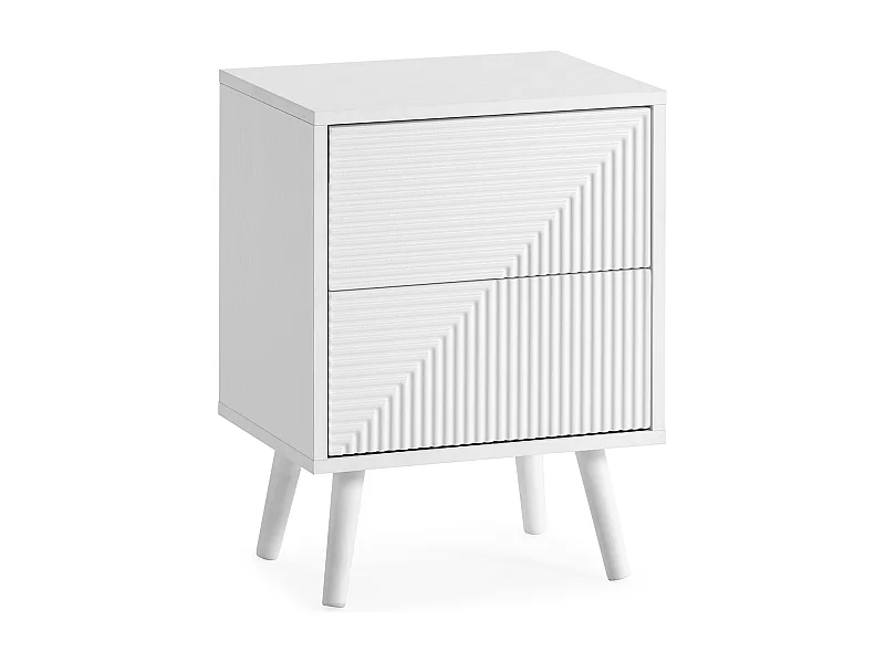 Comodino Telmo  2 cassetti colore Bianco