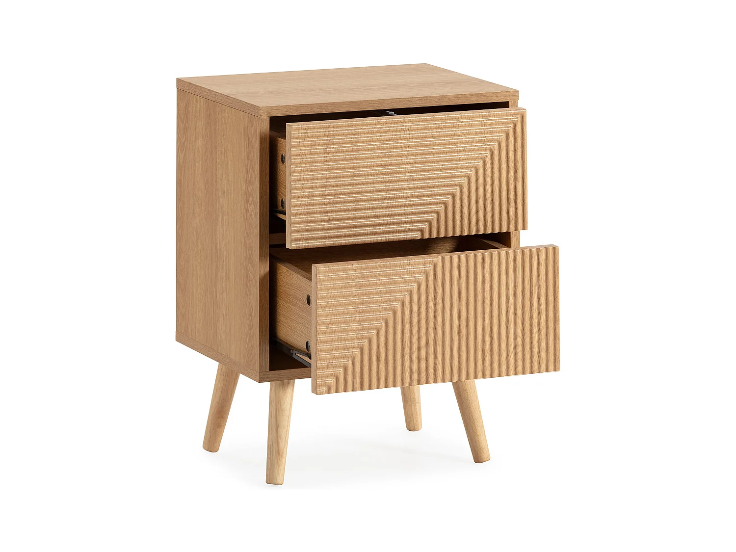 Table de chevet Telmo 2 tiroirs couleur Chêne