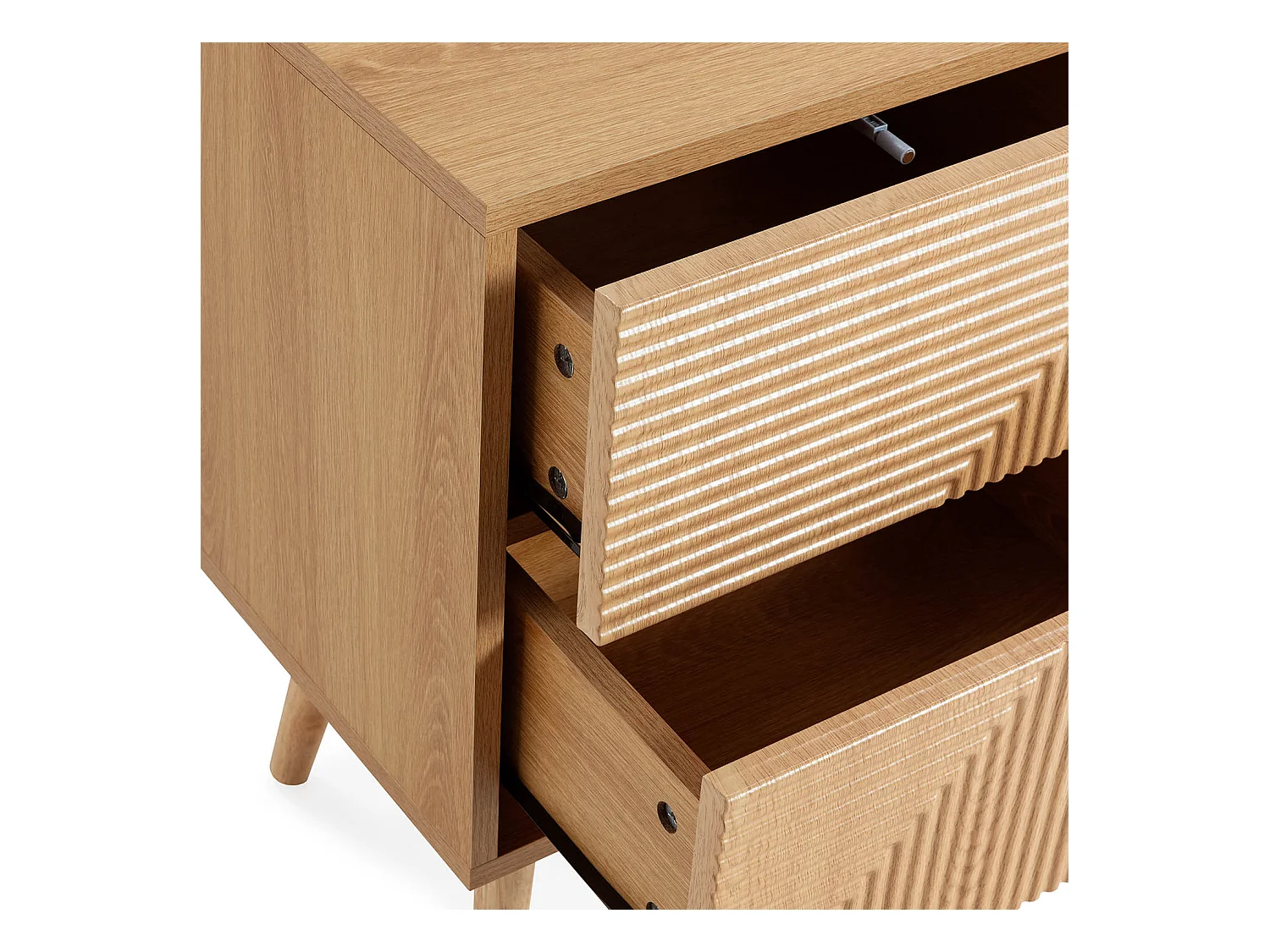 Table de chevet Telmo 2 tiroirs couleur Chêne