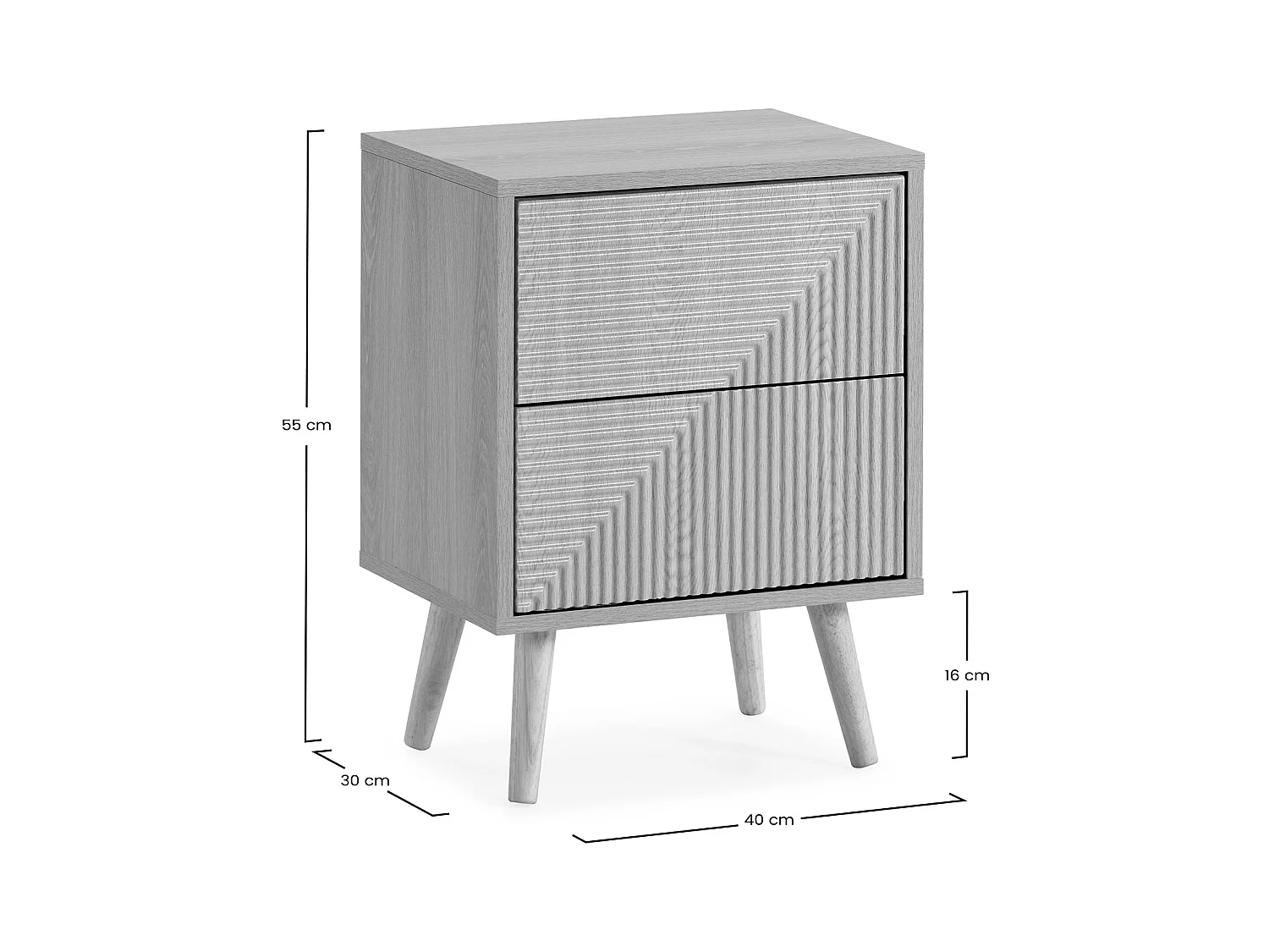 Table de chevet Telmo 2 tiroirs couleur Chêne