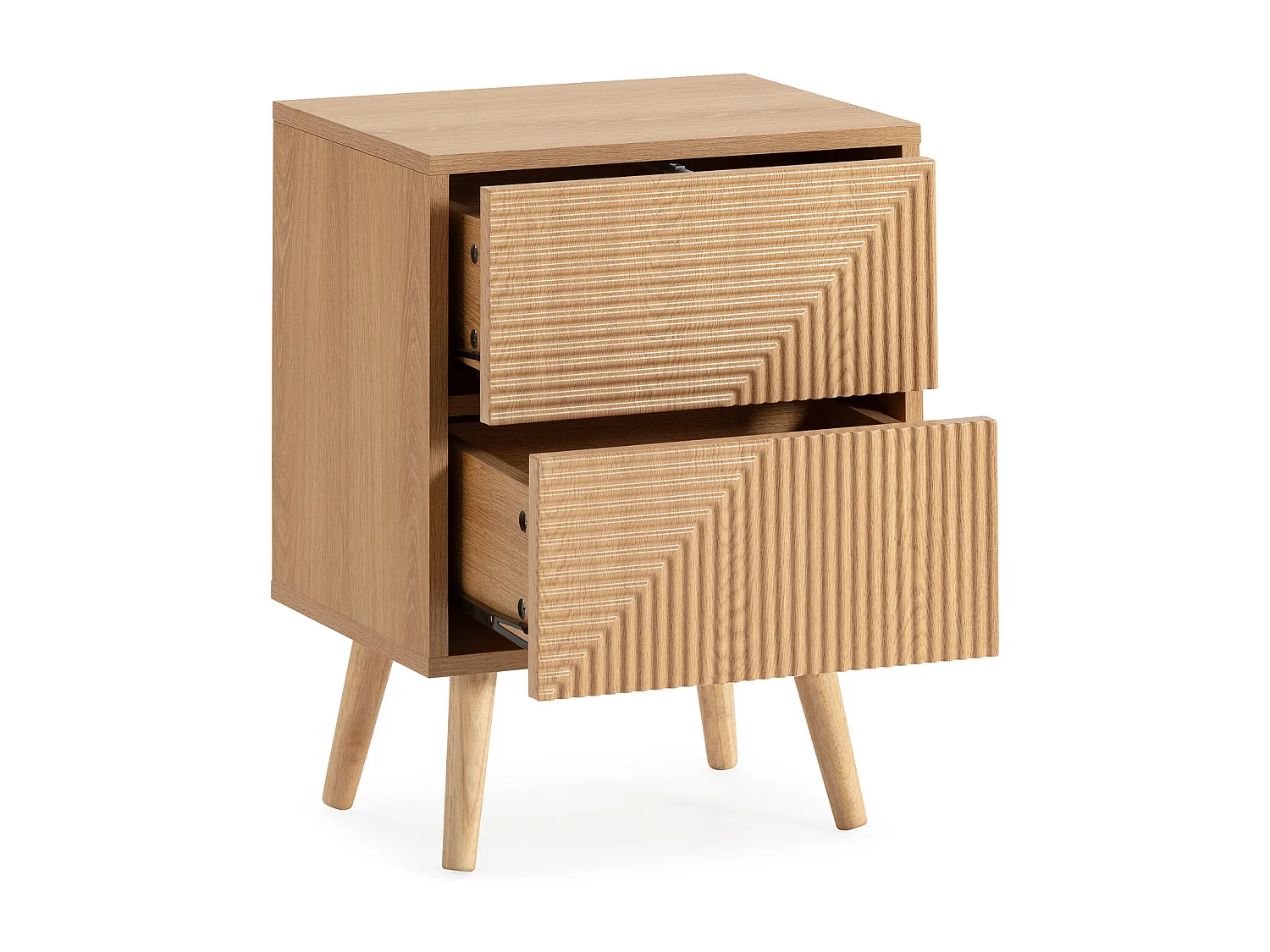 Table de chevet Telmo 2 tiroirs couleur Chêne
