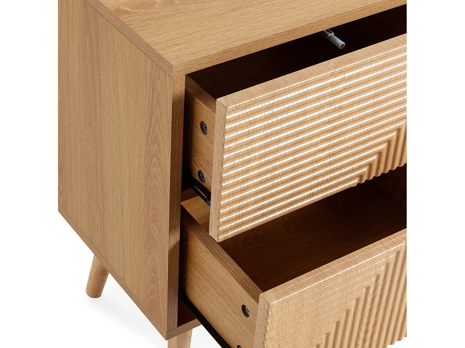 Table de chevet Telmo 2 tiroirs couleur Chêne