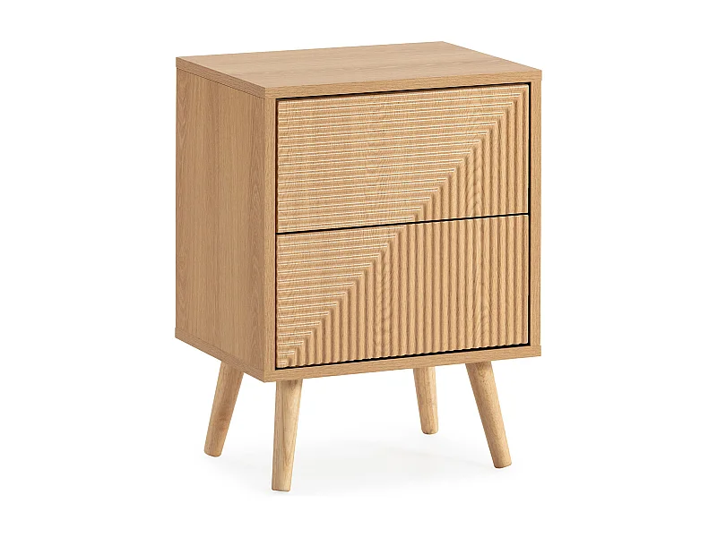 Table de chevet Telmo 2 tiroirs couleur Chêne