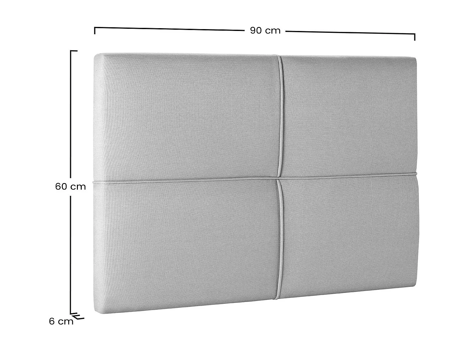 Testiera imbottita Sicilia 90x60 cm Beige