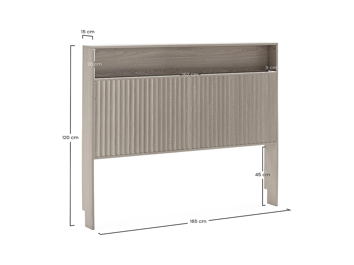 Bettkopfteil Lluvia 165 cm Eichenfarbe