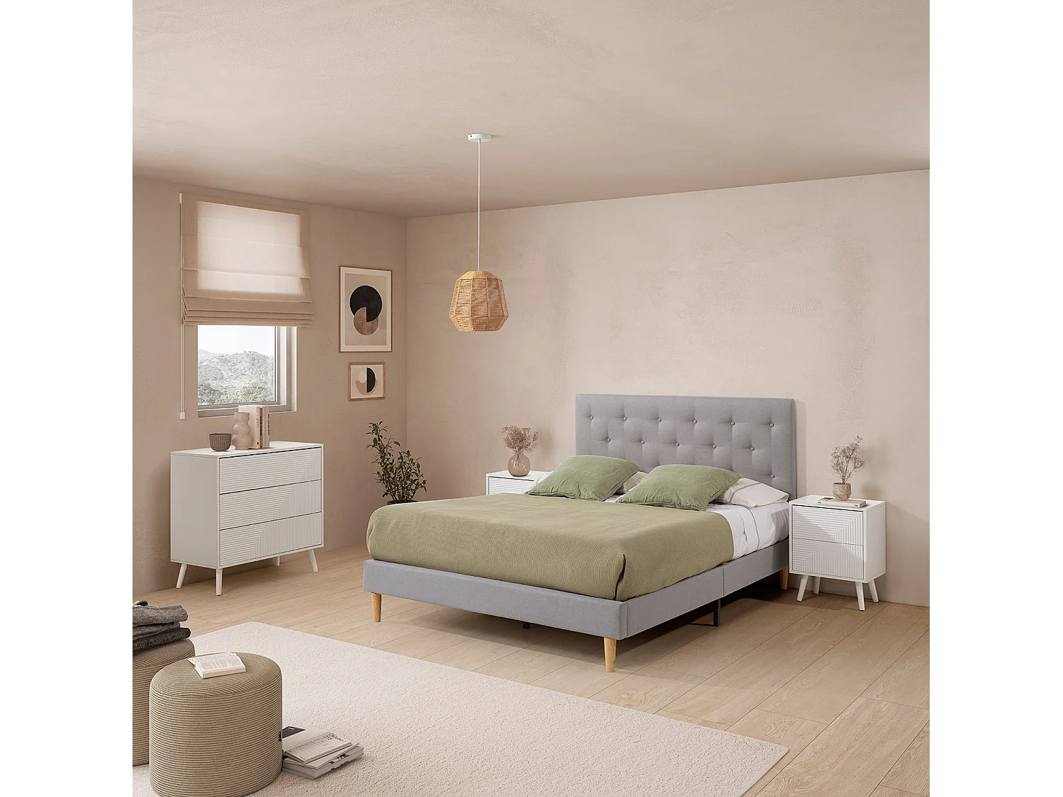 Tête de lit tapissée Turin 150x60 cm Gris