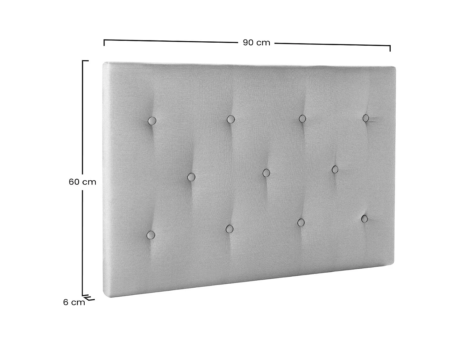 Tête de lit tapissée Turin 90x60 cm Beige