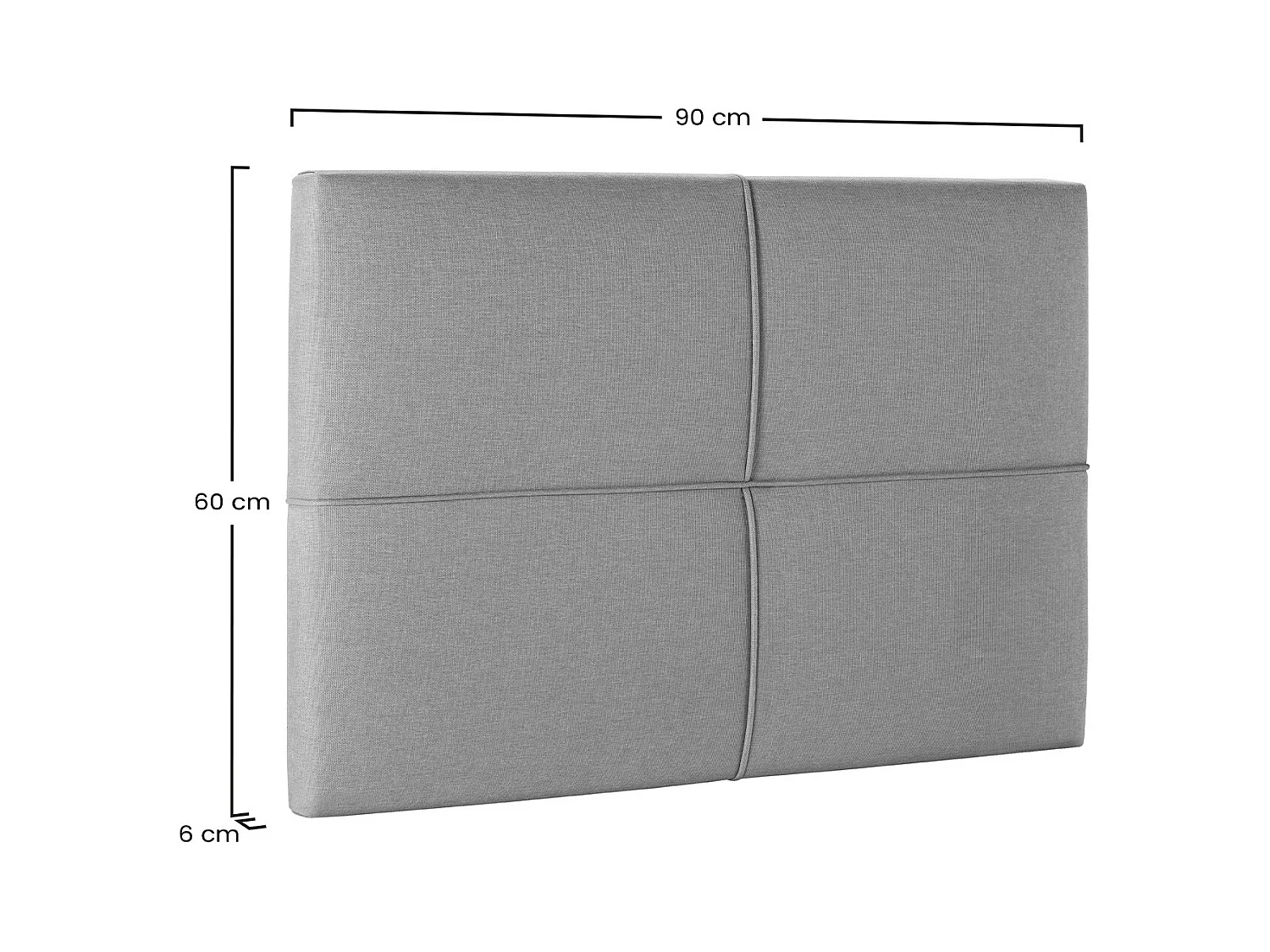Tête de lit tapissée Sicilia 90x60 cm Gris