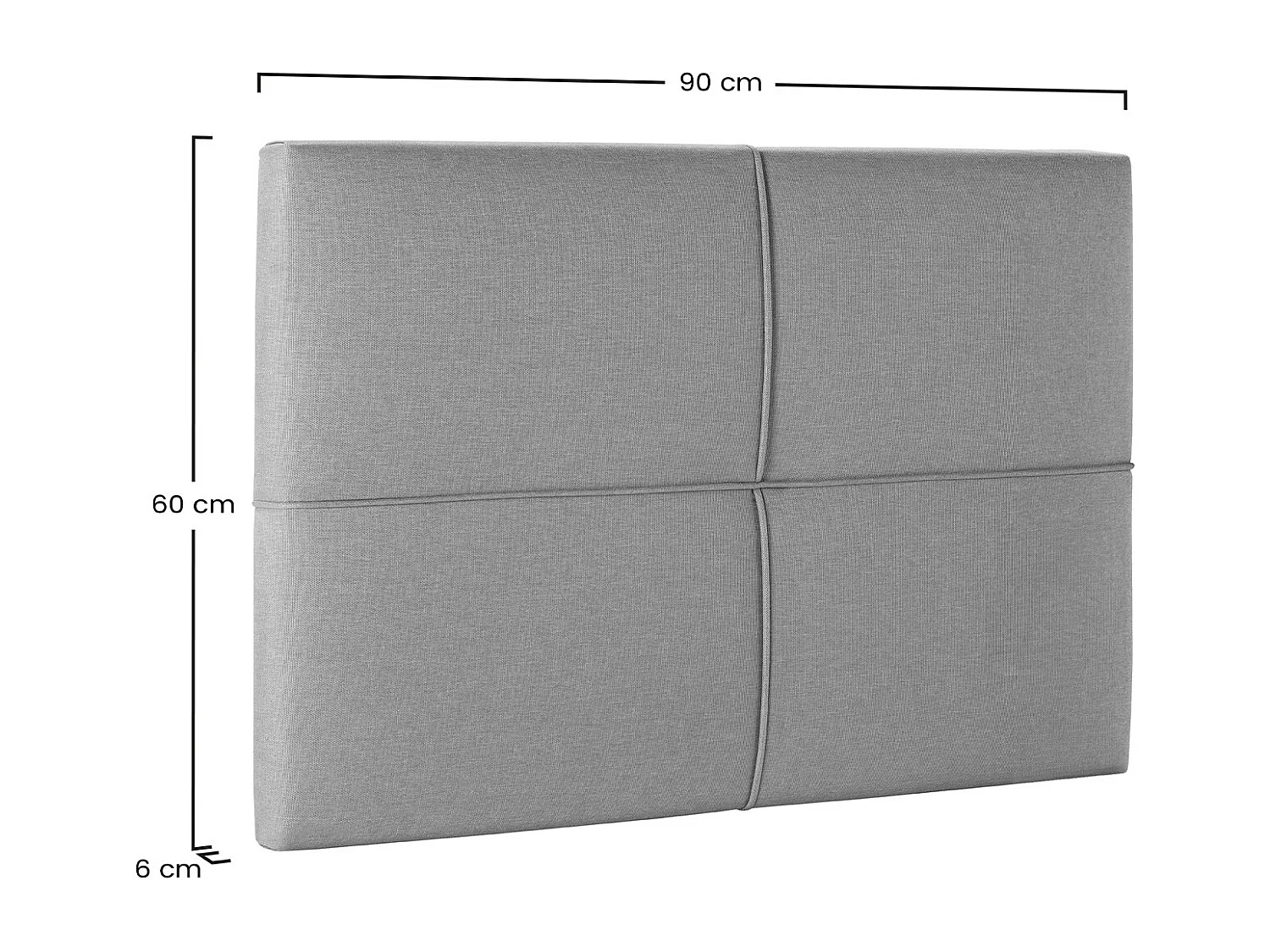 Szara tapicerowana głowica łóżka Sicilia 90x60 cm