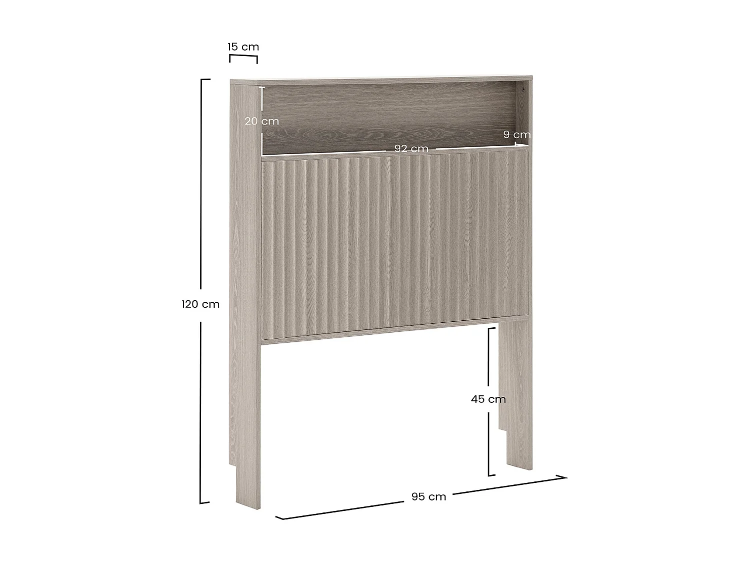 Tête de lit Lluvia 95 cm avec ragnament couleur Chêne