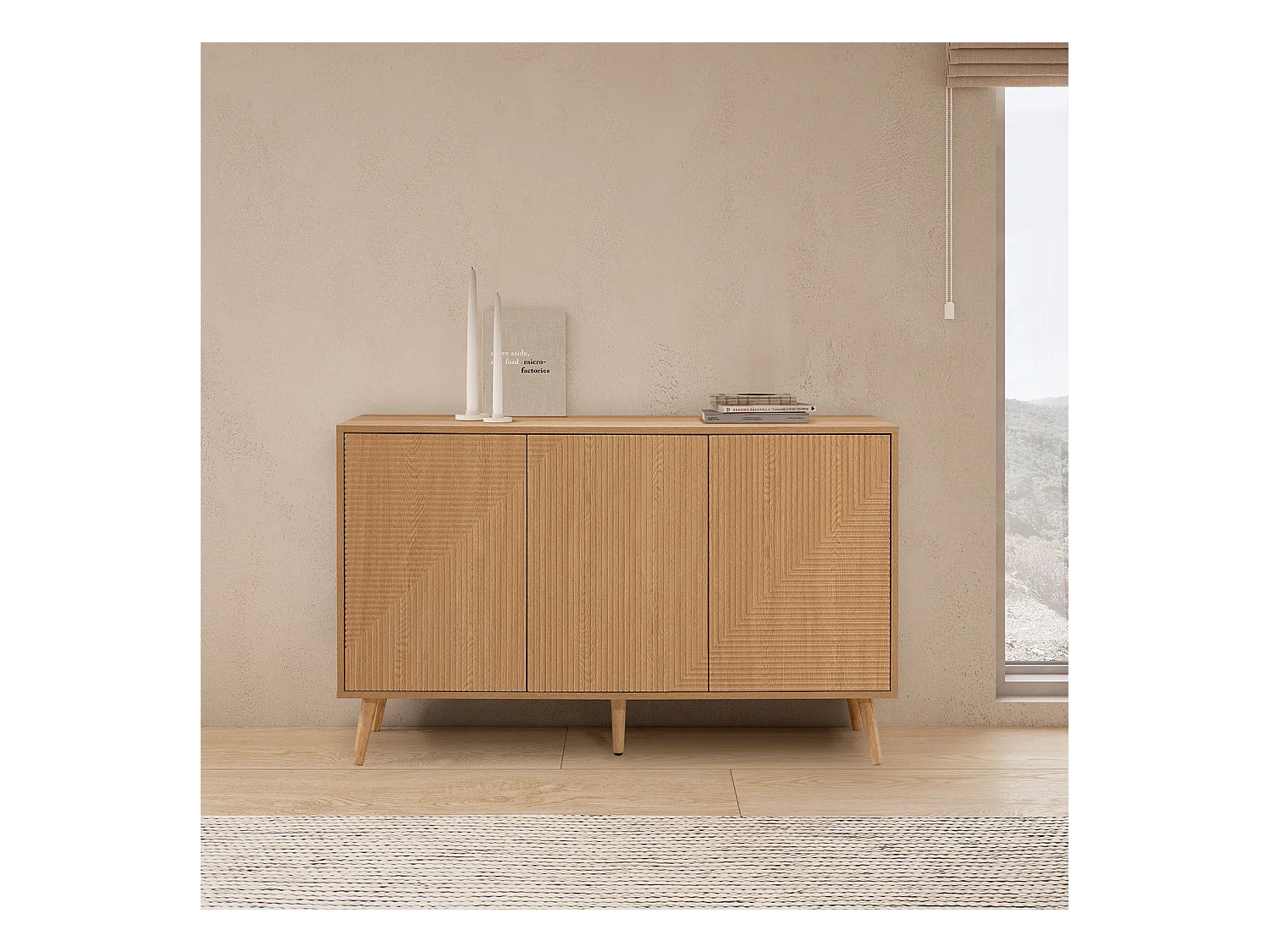 Aparador Telmo 3 puertas color Roble