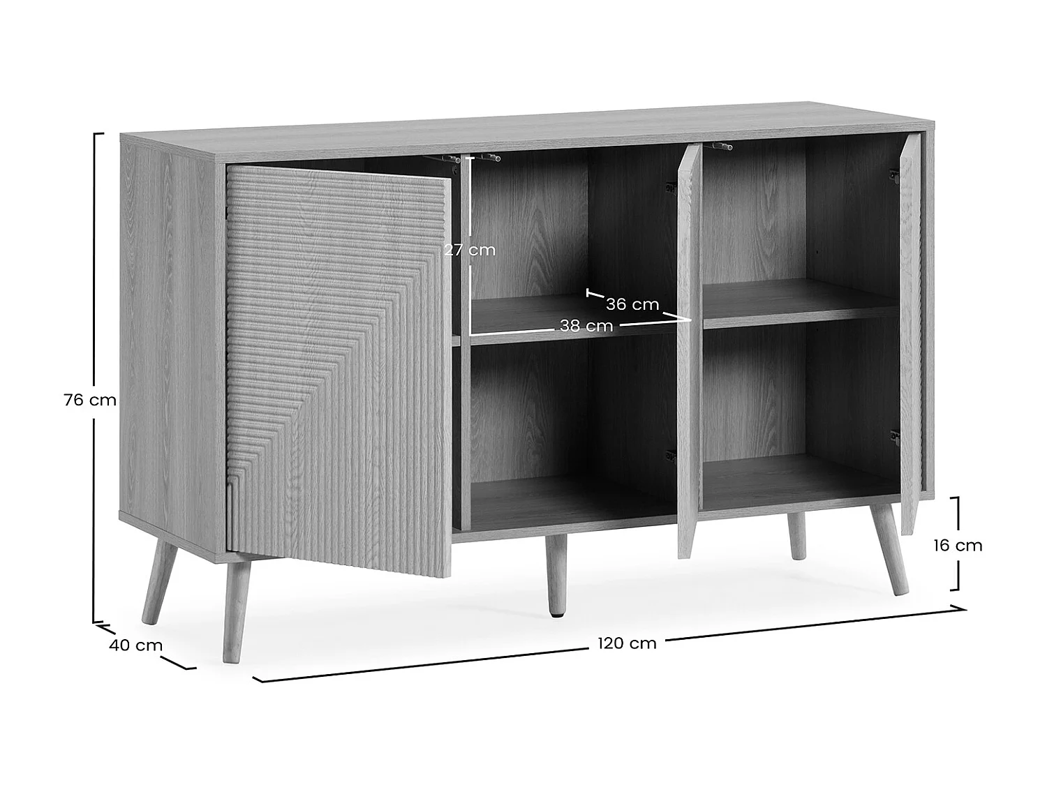 Credenza Telmo 3 ante colore Rovere