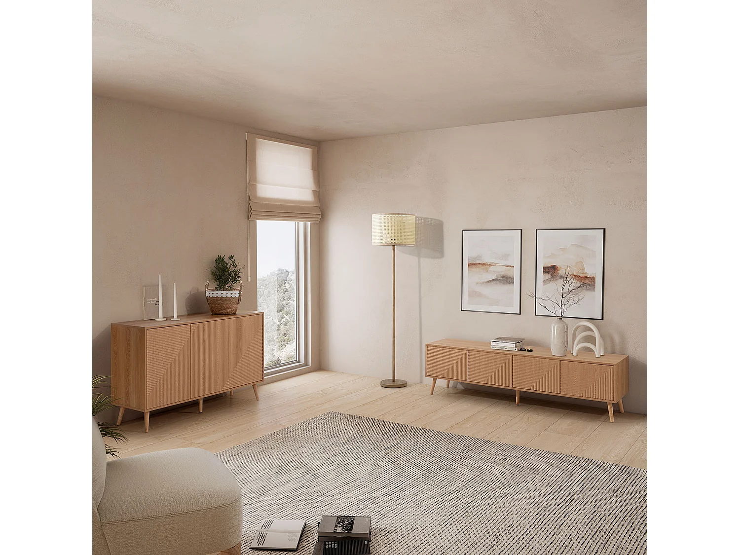 Credenza Telmo 3 ante colore Rovere