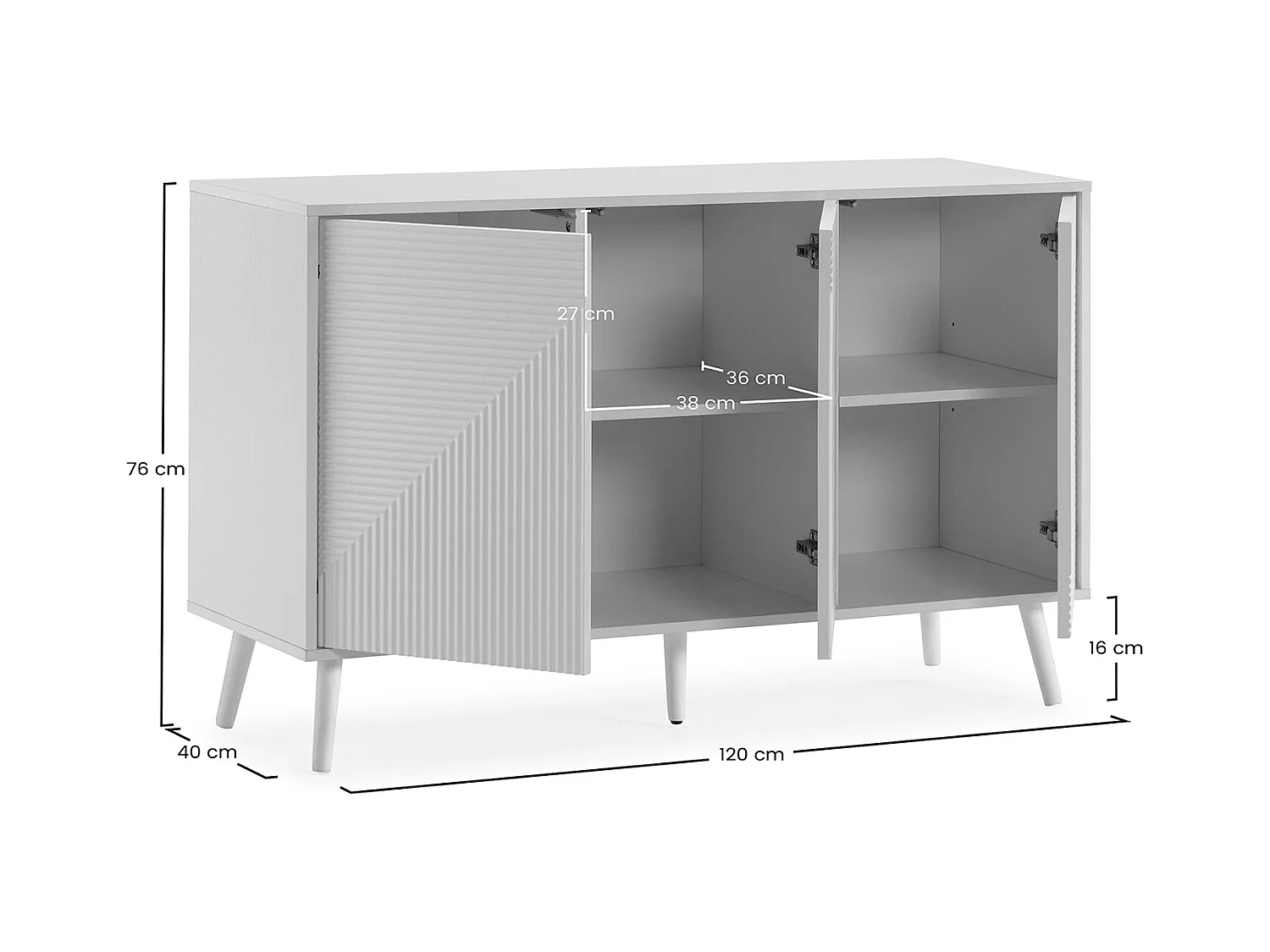 Credenza Telmo 3 ante colore Bianco