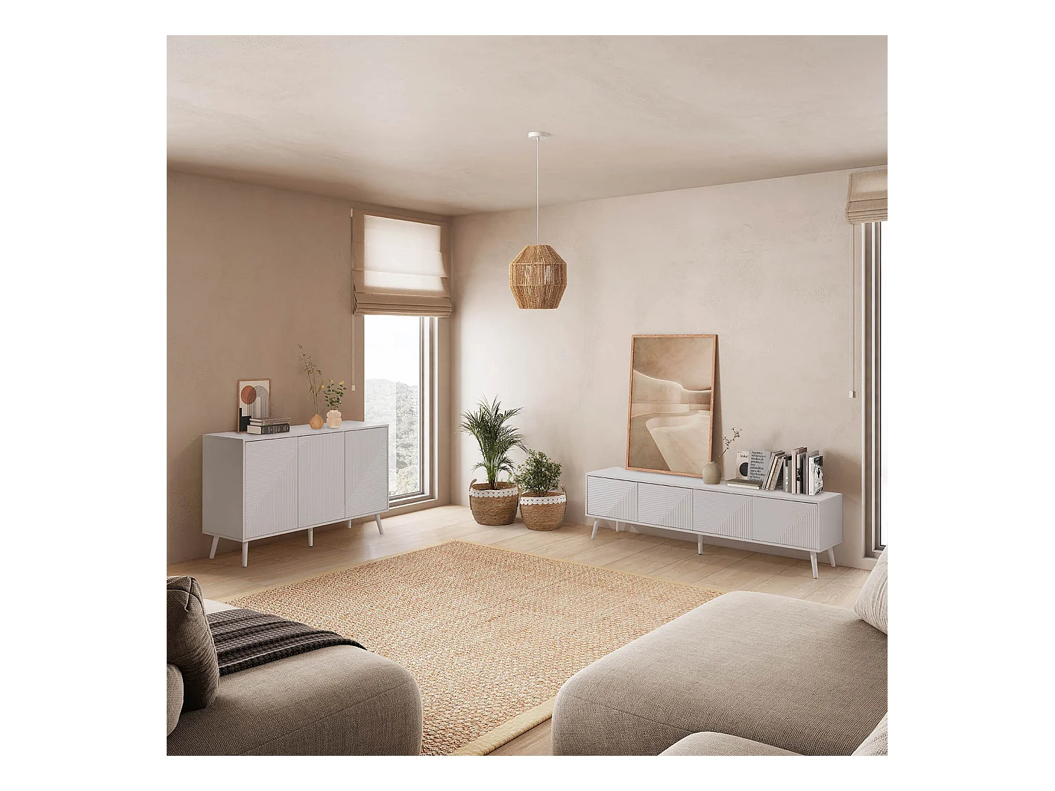 Credenza Telmo 3 ante colore Bianco