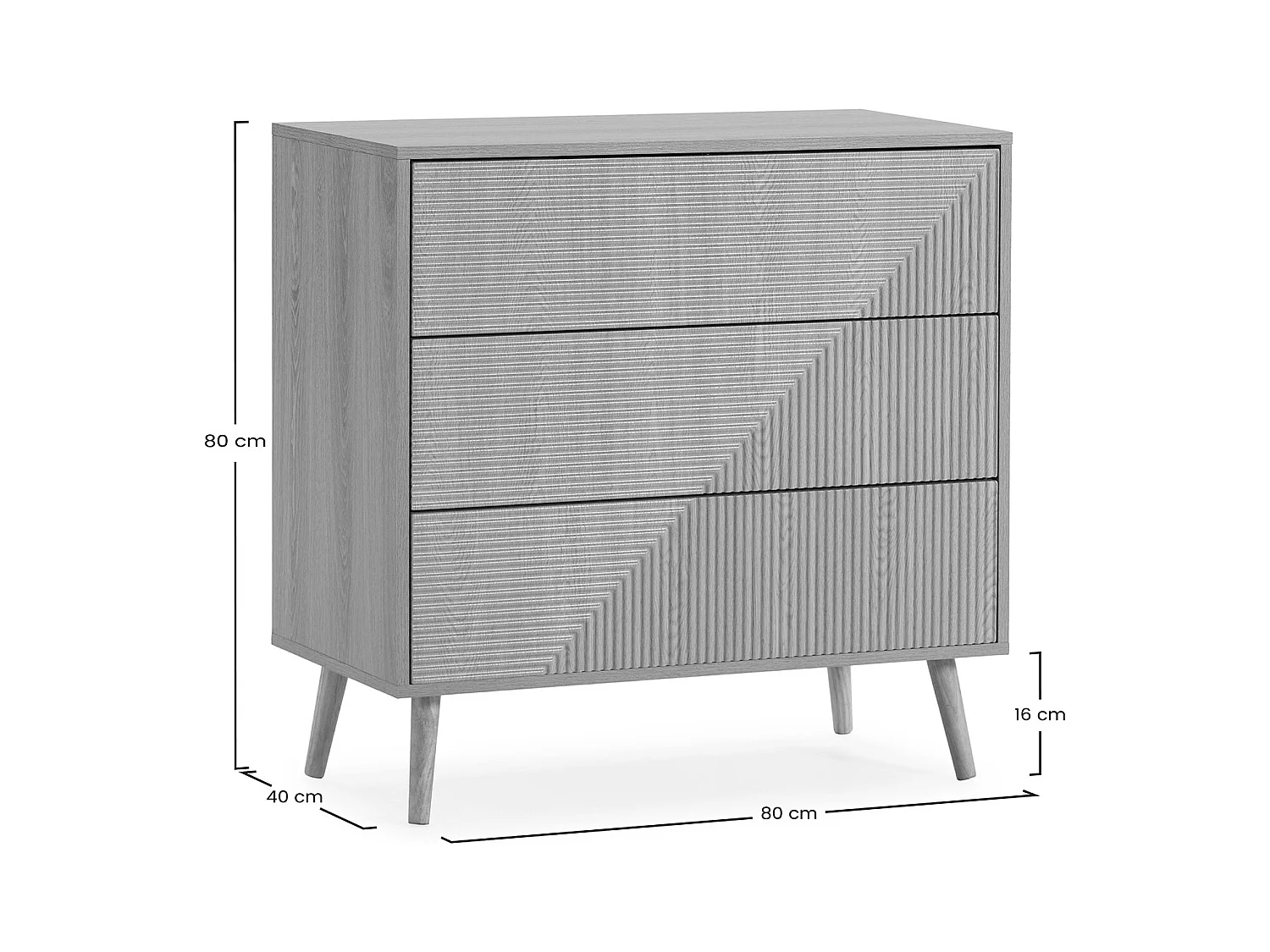 Commode Telmo 3 tiroirs couleur Chêne