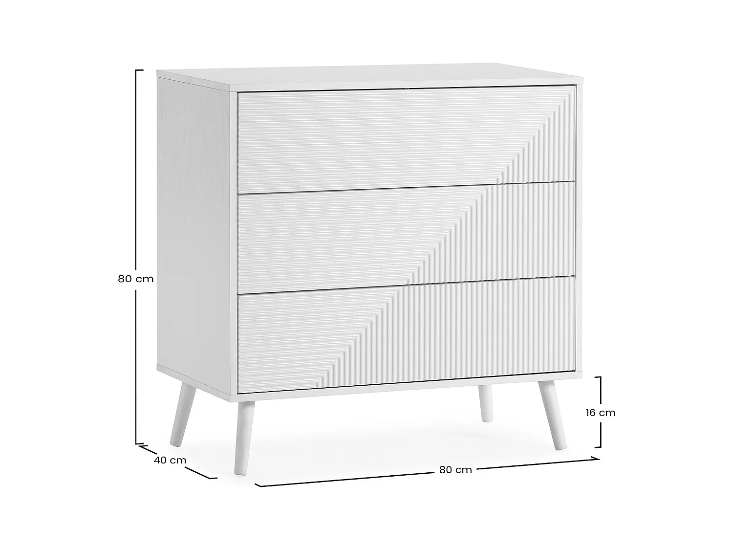 Cassettiera Telmo 3 cassetti colore Bianco