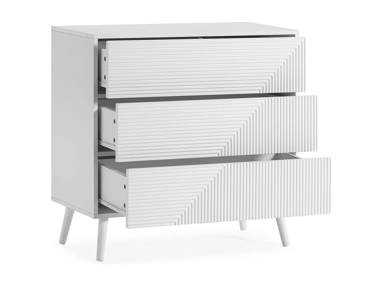Kommode Telmo 3 schubladen Weiß