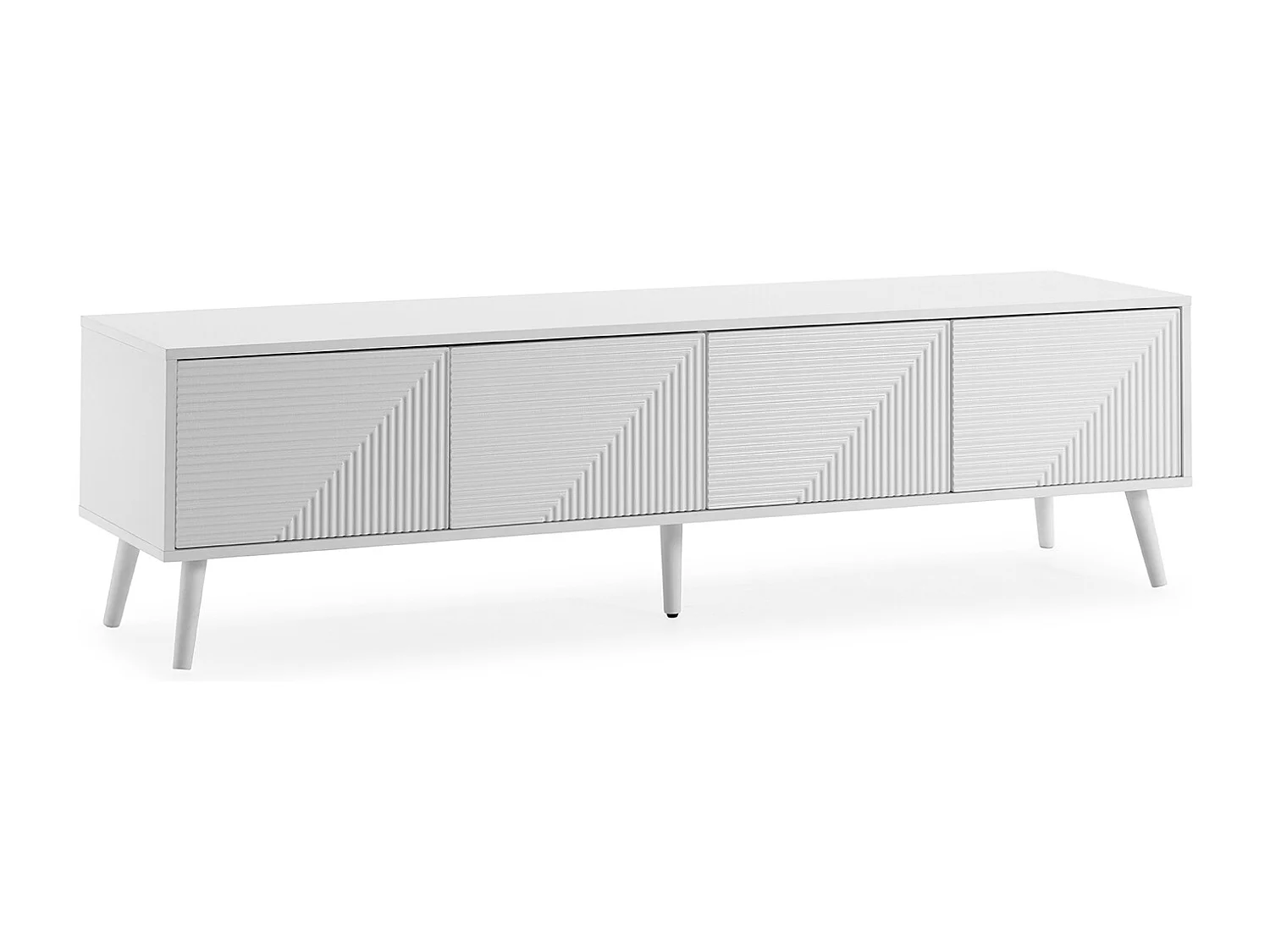 Meuble Tv Telmo 4 portes couleur Blanc 160 cm