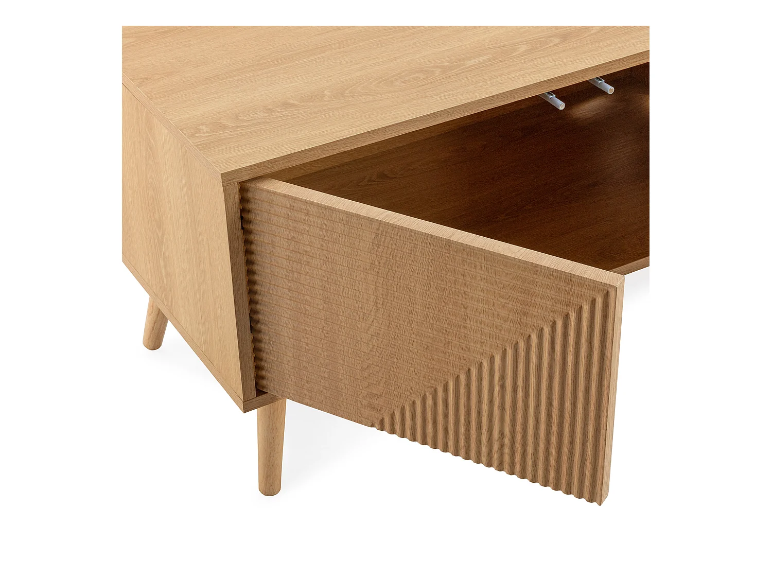 Meuble Tv Telmo 4 portes couleur Chêne 160 cm