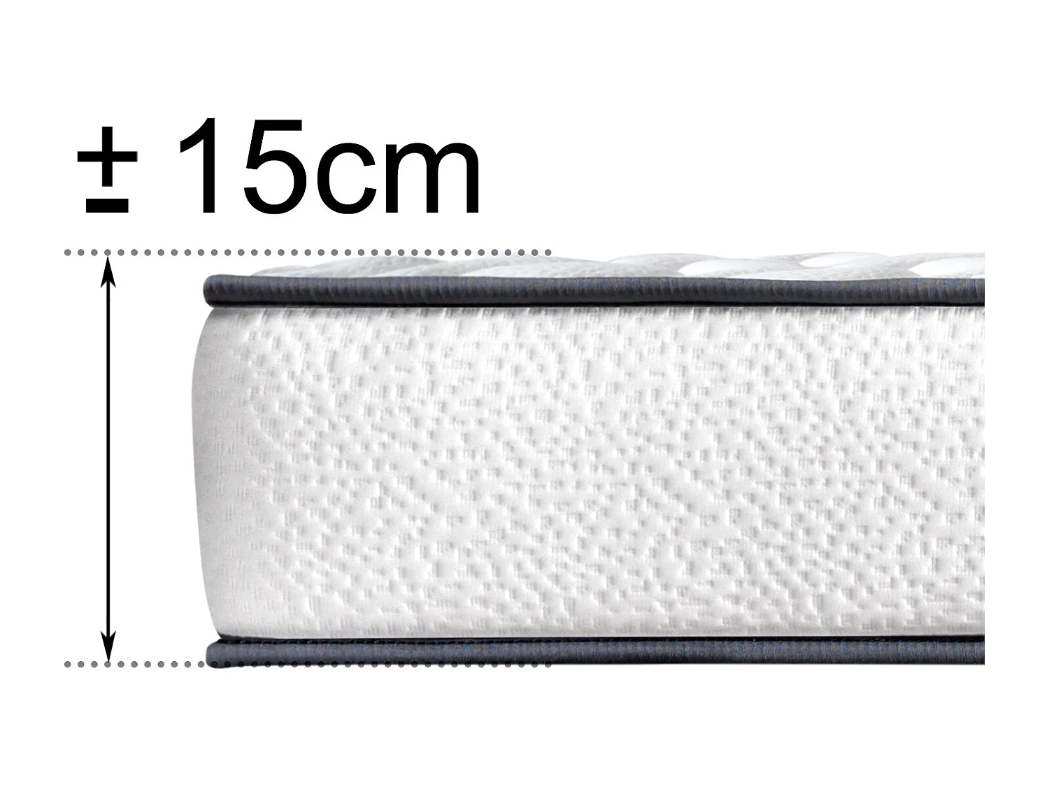 Pack de 2 Matelas Mousse 90x200 New York - Ferme - Réversible - Côté Été/hiver - H15 Cm